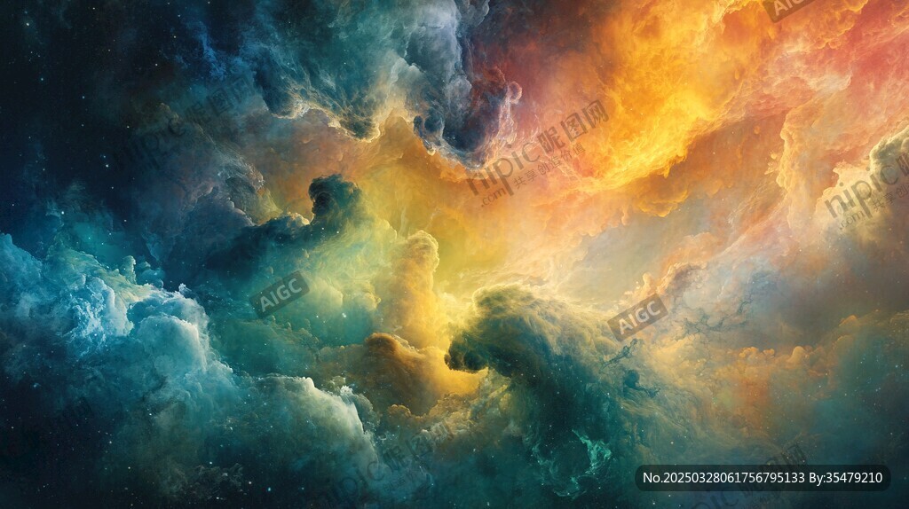 梦幻绚丽的宇宙星云景象