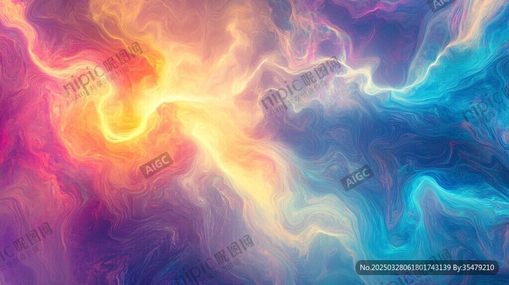 梦幻炫彩流体艺术背景