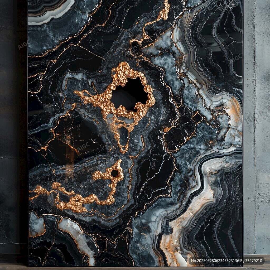 黑金大理石纹理装饰画