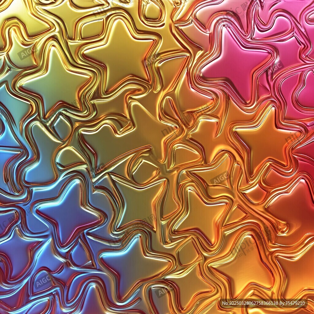 五彩立体星星图案背景