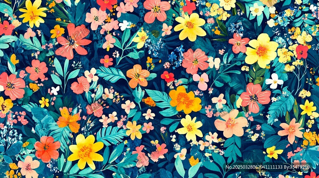 缤纷花卉图案背景设计