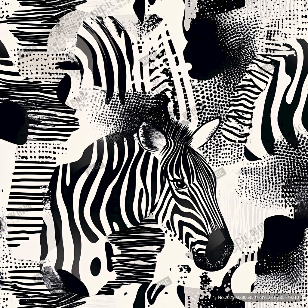 斑马抽象艺术图案设计