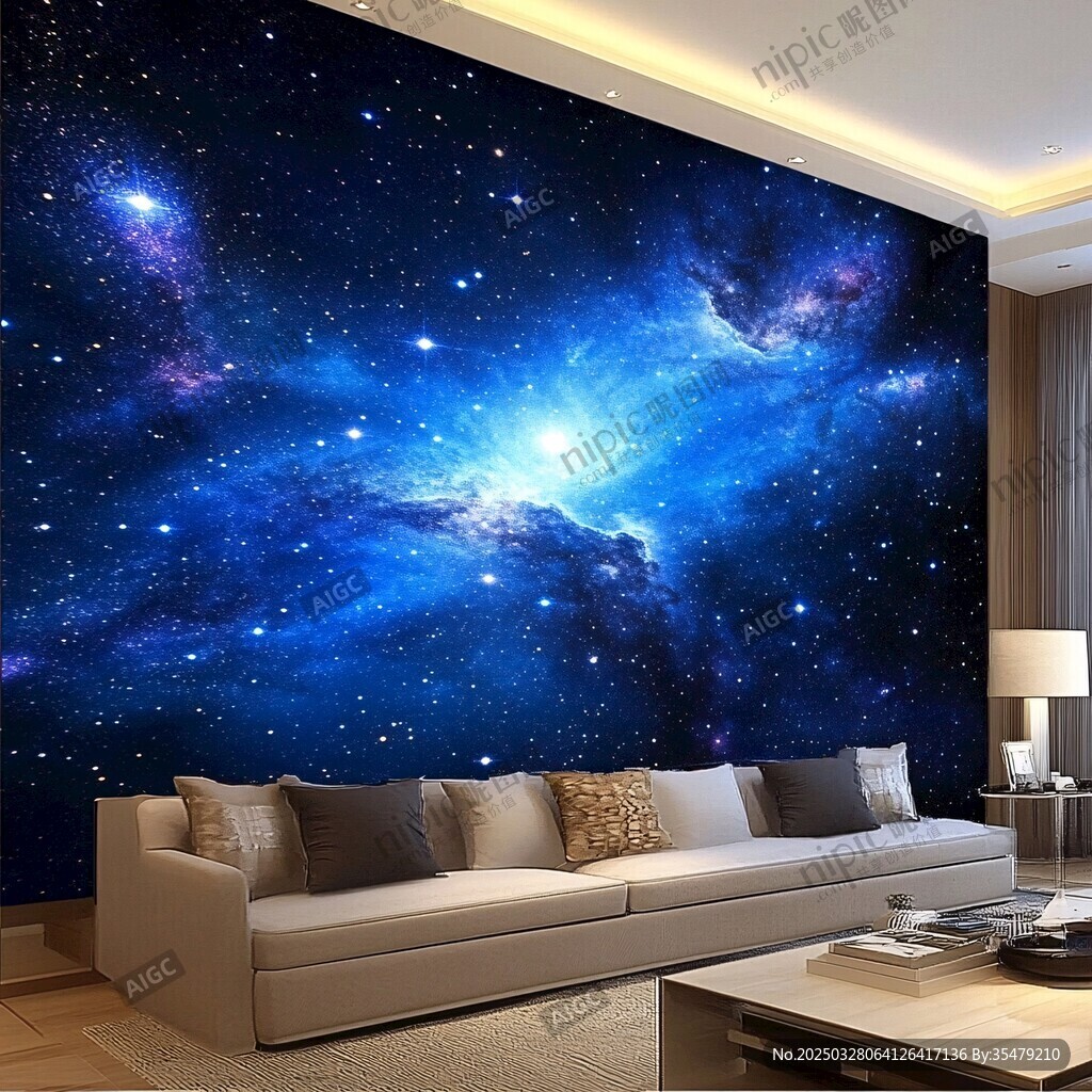梦幻星空客厅背景墙
