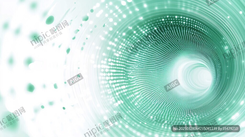 绿色科技感漩涡抽象背景图