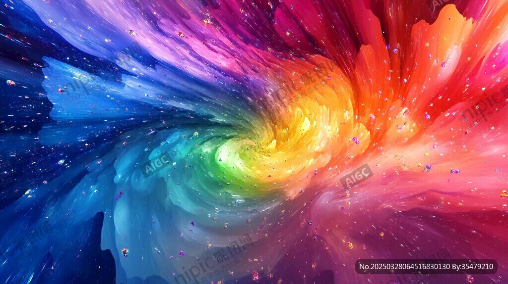 绚丽色彩漩涡宇宙梦幻图景