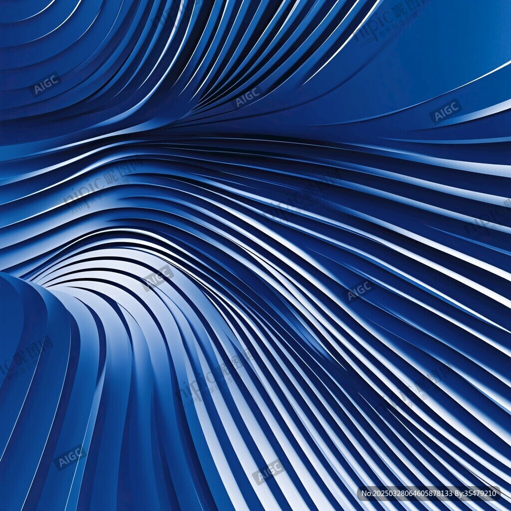 蓝色动感线条抽象背景图