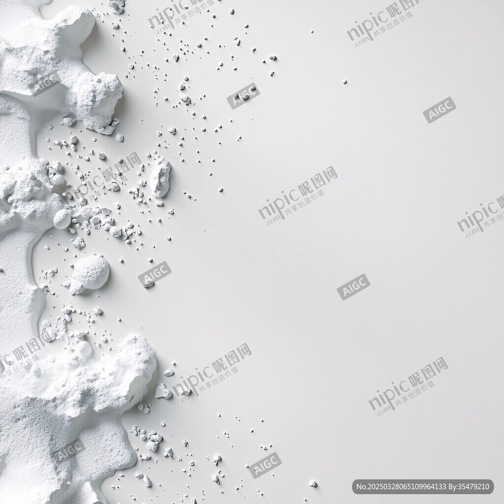 白色粉末散落场景