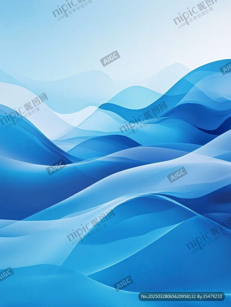蓝色渐变流动波纹背景图