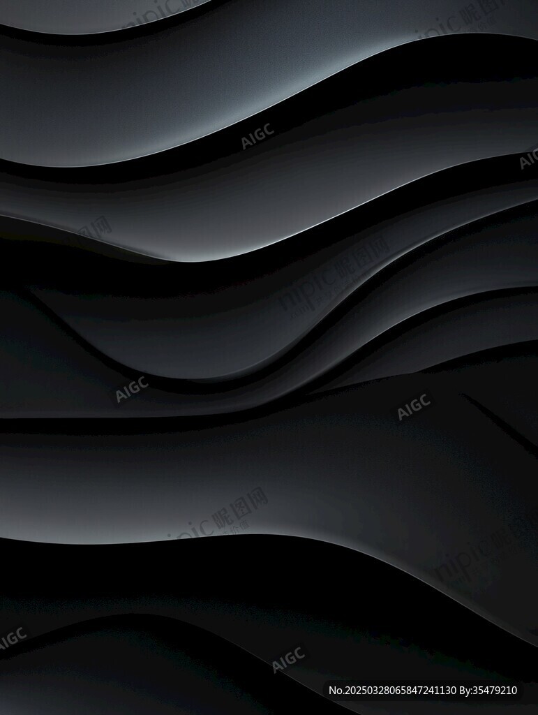黑色波浪纹理抽象背景图