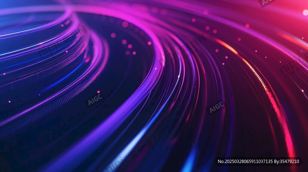 炫彩流光线条梦幻背景图