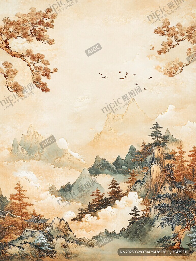 秋韵山水图