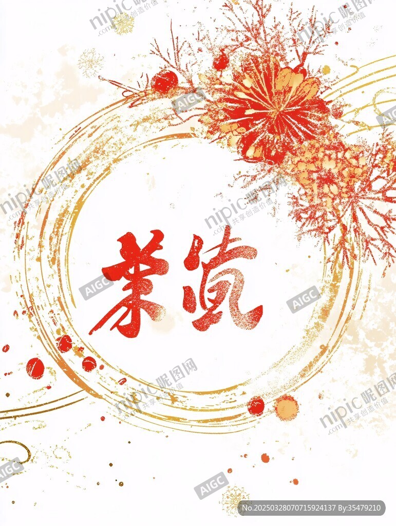茉筑中式风艺术背景图