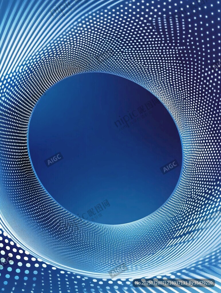 蓝色科技感圆形线条背景图