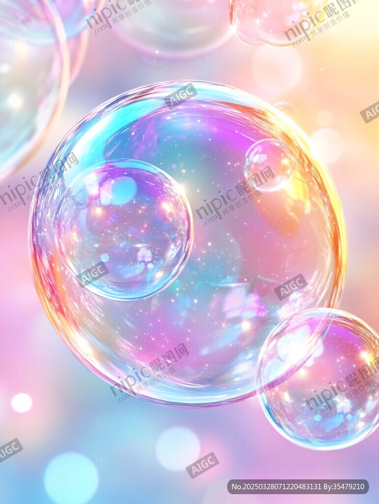 梦幻多彩泡泡的浪漫世界