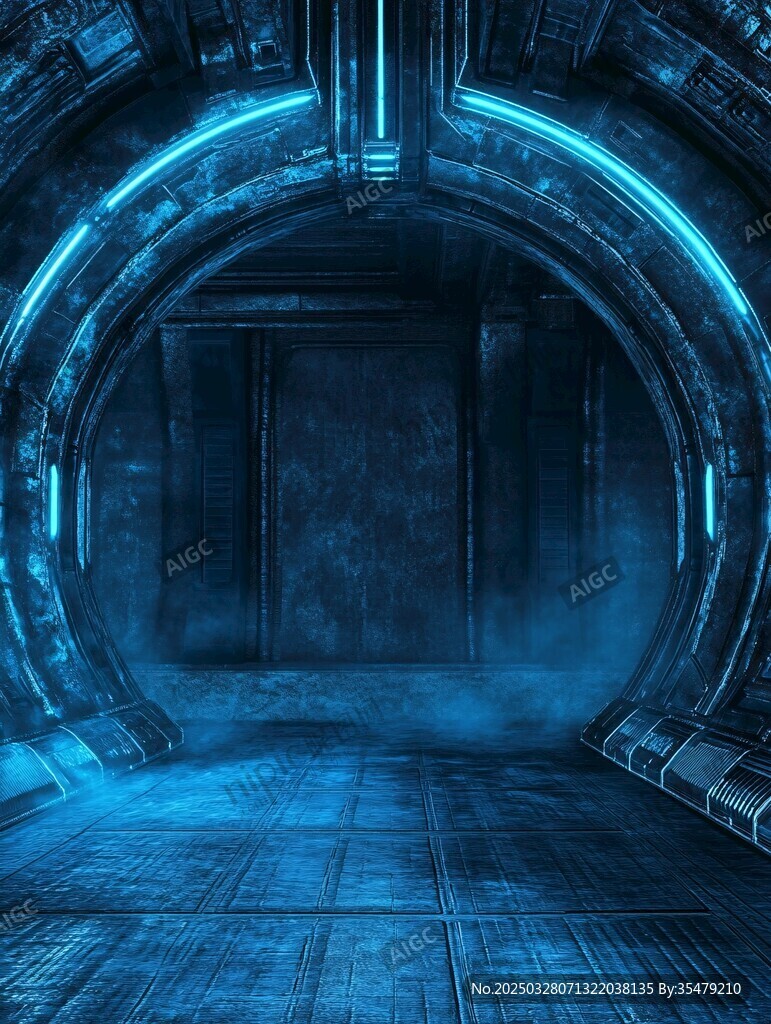 未来感科幻隧道空间场景