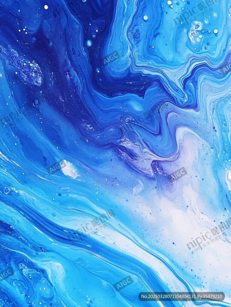 梦幻蓝色流体艺术纹理