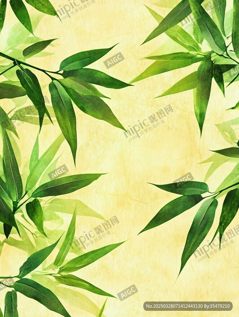 清新竹叶背景图