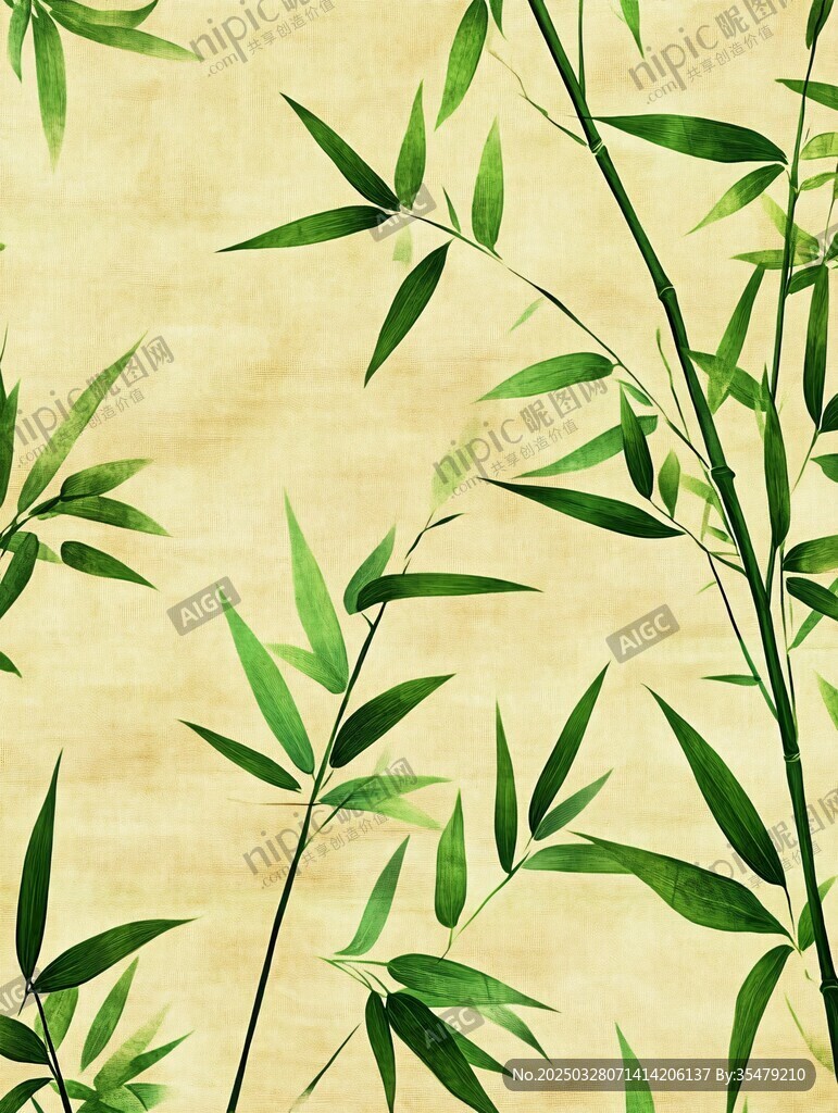 水墨风竹叶背景图