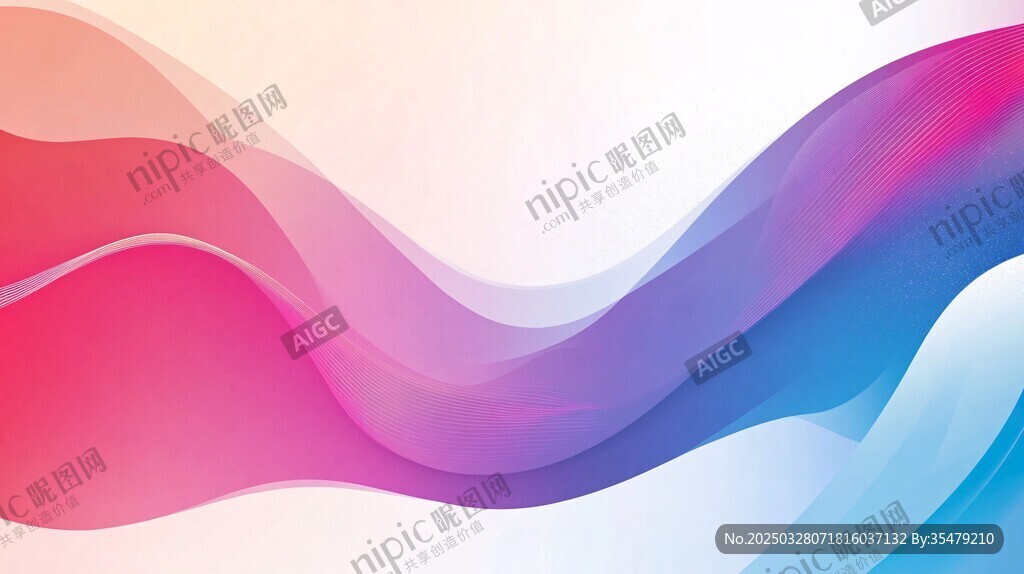 梦幻渐变波浪抽象背景图