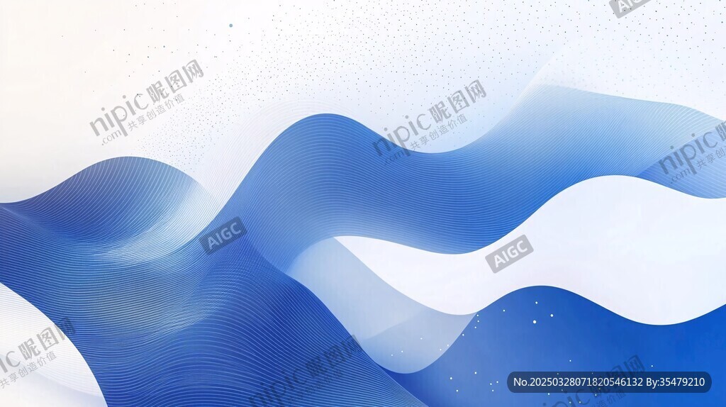 蓝白渐变流动波纹背景图