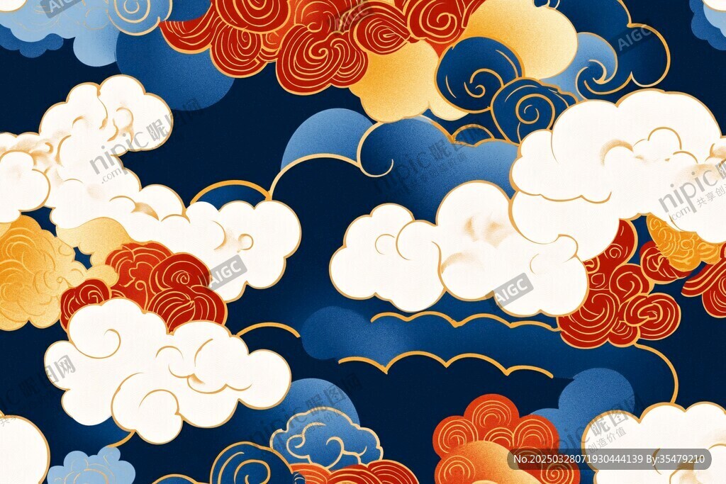 中式古典云纹图案背景