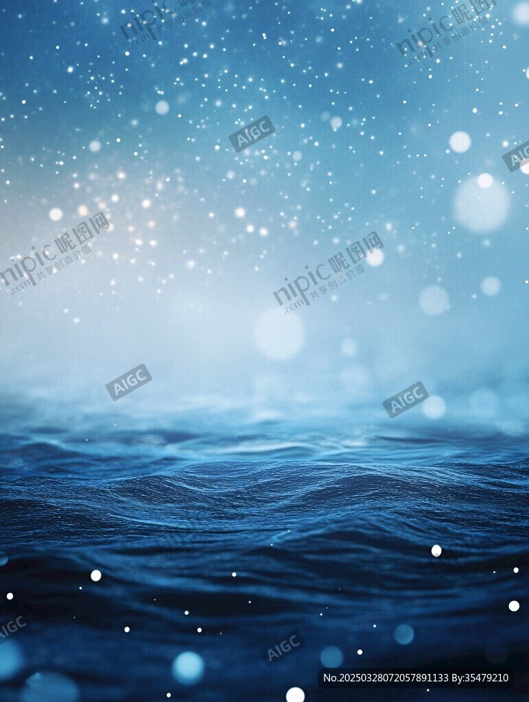 梦幻蓝色海洋星空背景