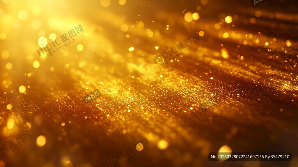 金色闪耀光芒粒子背景图