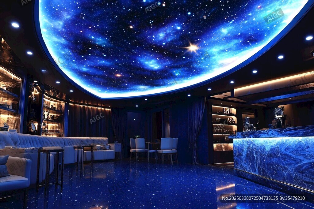 梦幻星空主题室内休闲空间
