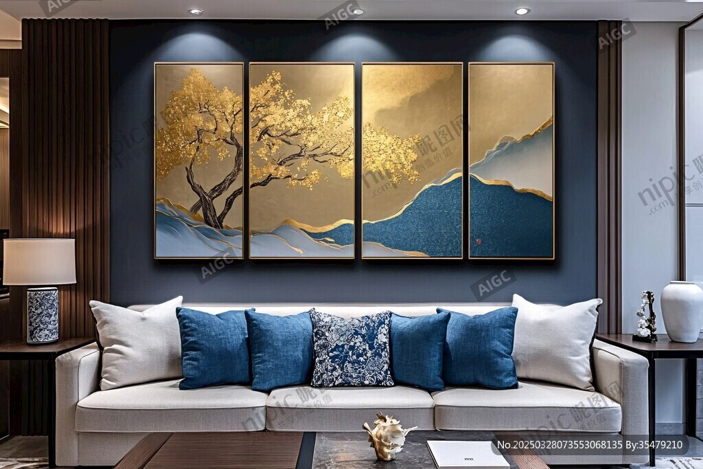 现代客厅的雅致装饰画