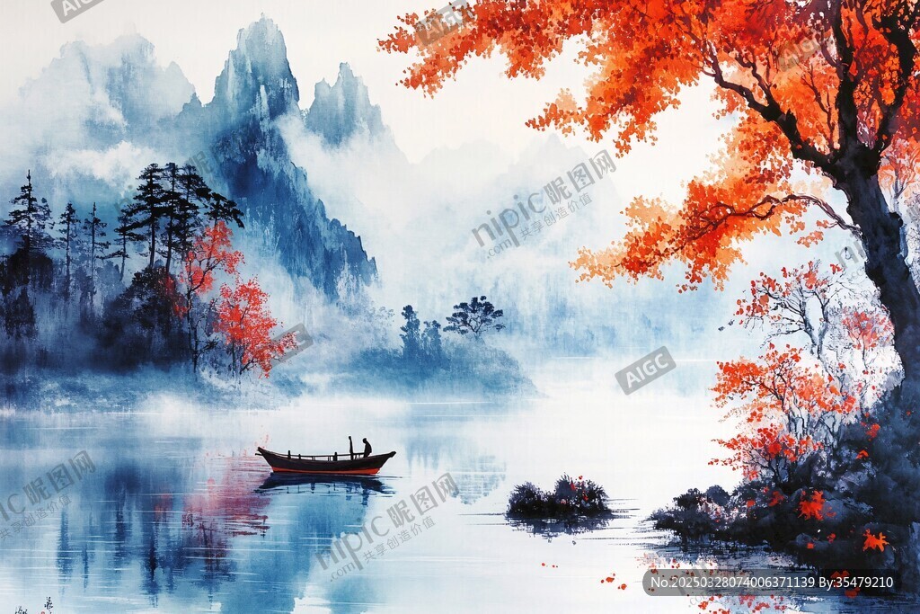 秋江孤舟图