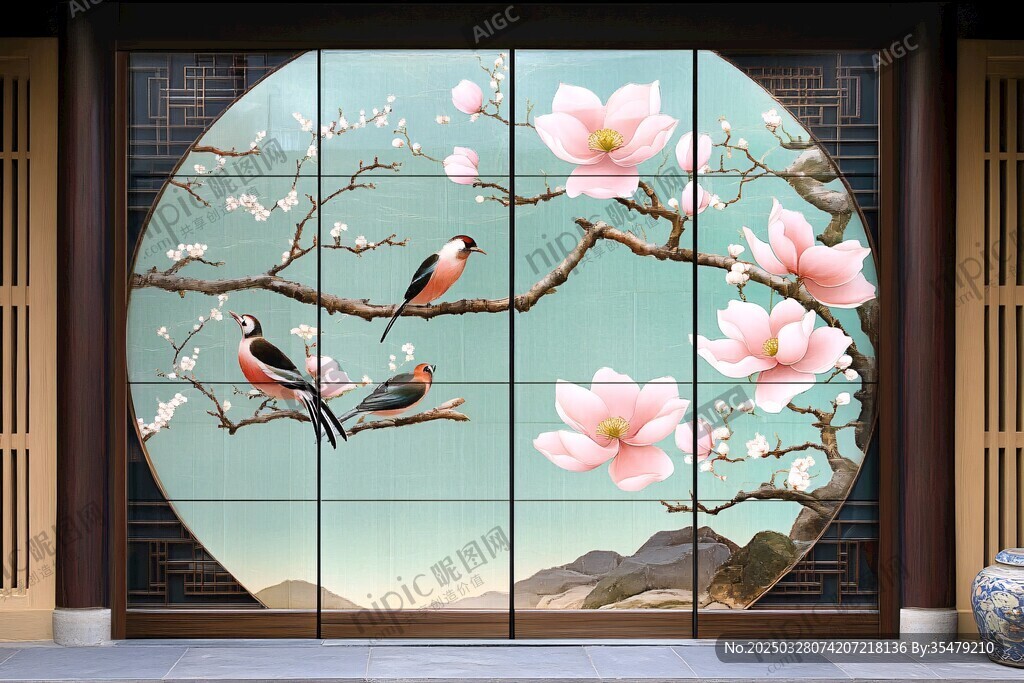 中式花鸟屏风 雅致东方韵