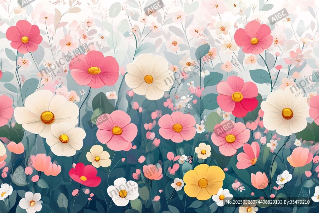 春日繁花插画