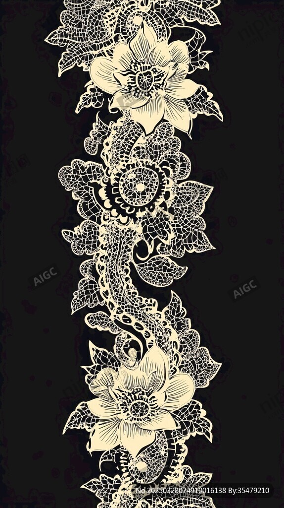 复古蕾丝花卉图案装饰