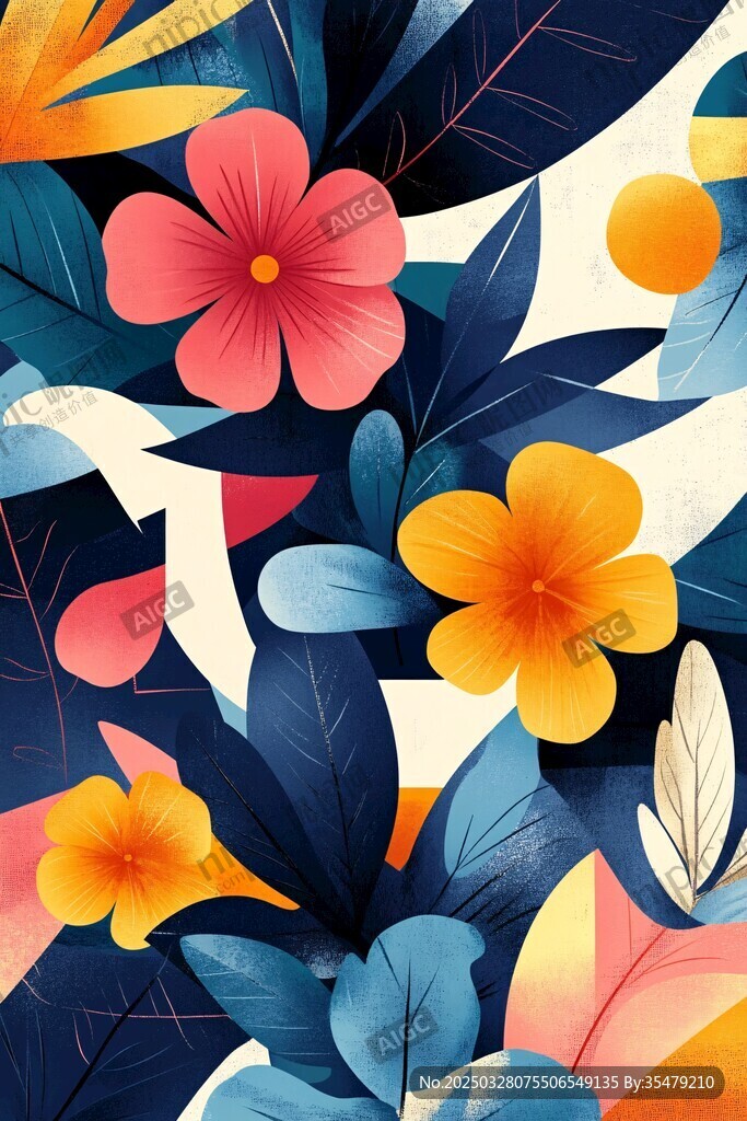 绚丽花卉图案