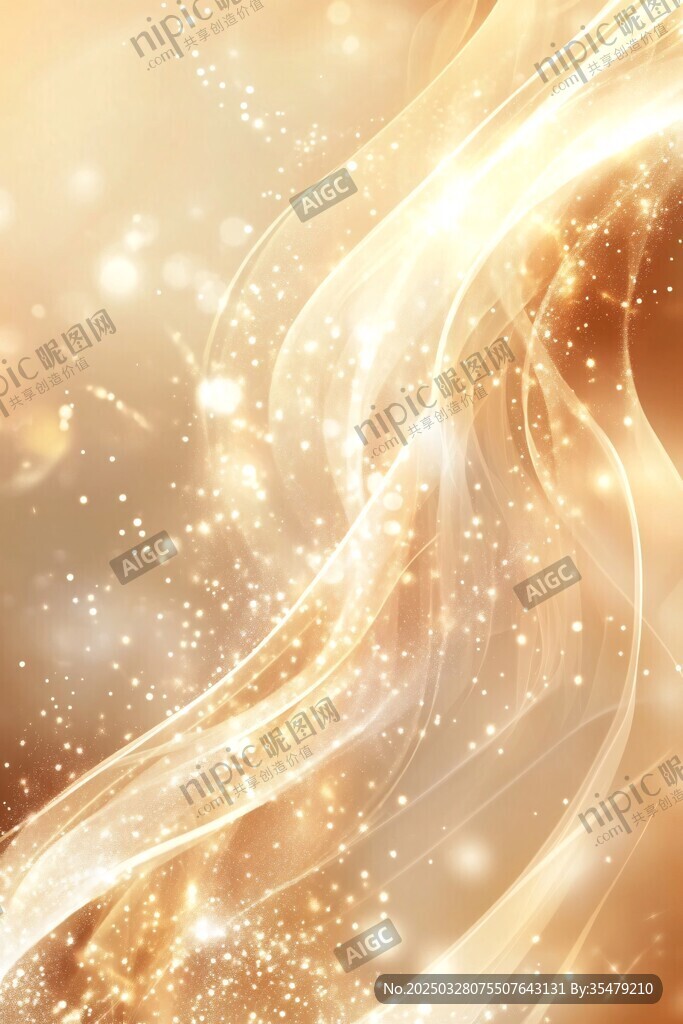 金色梦幻光效流动背景图
