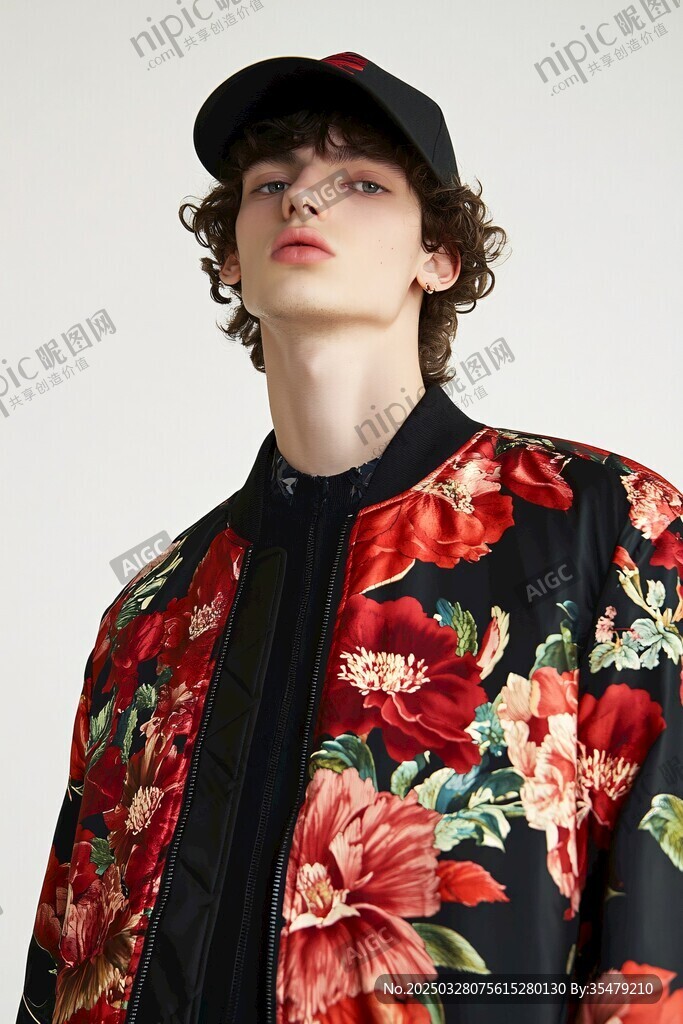 男士印花夹克时尚穿搭