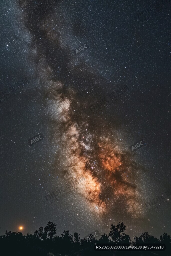璀璨银河下的静谧夜空