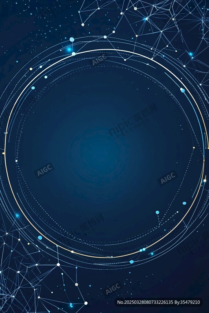 科技感蓝色几何线条背景图