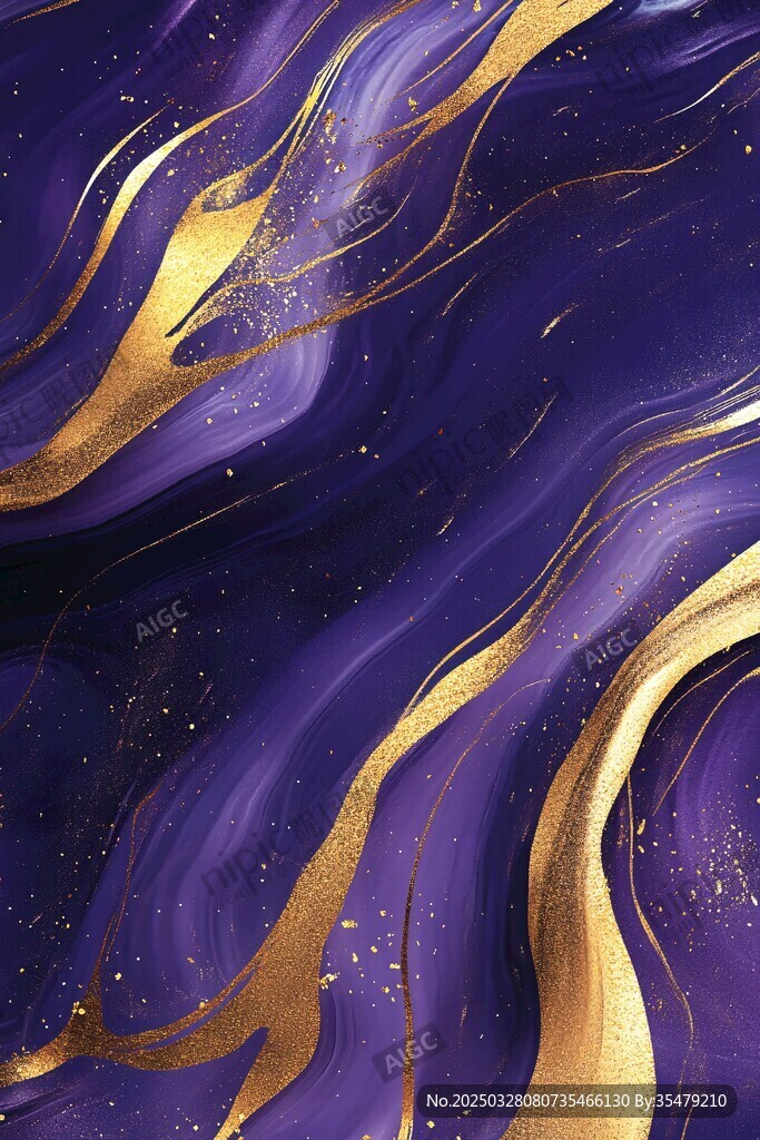 紫金色流体抽象艺术背景