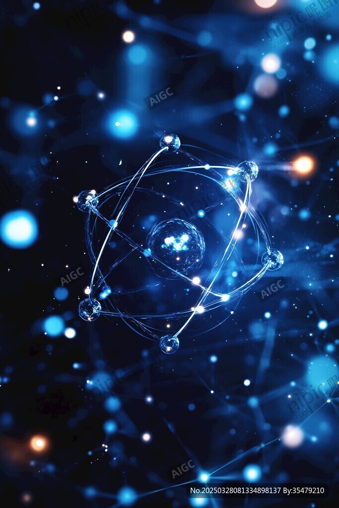 科技感分子结构光影画面