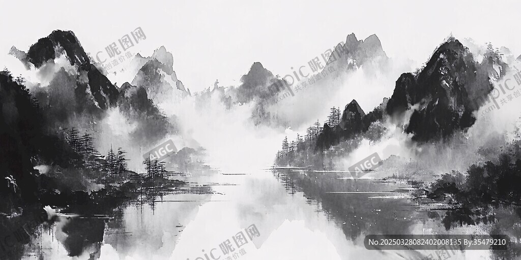 水墨山水意境图