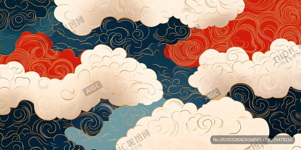 中式祥云图案 传统美学风