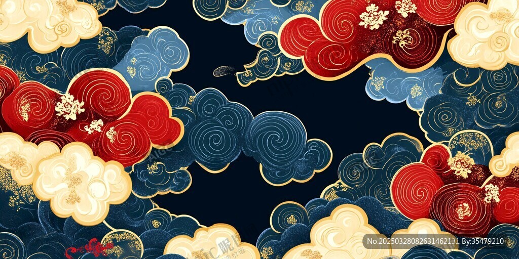 中式云纹背景 典雅祥瑞风