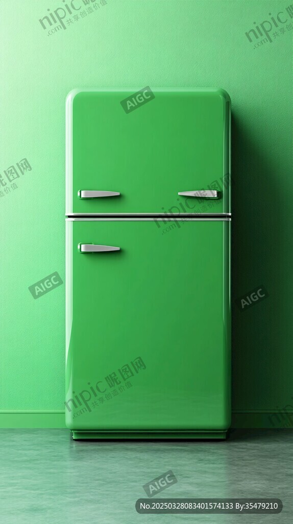 复古绿色双门冰箱