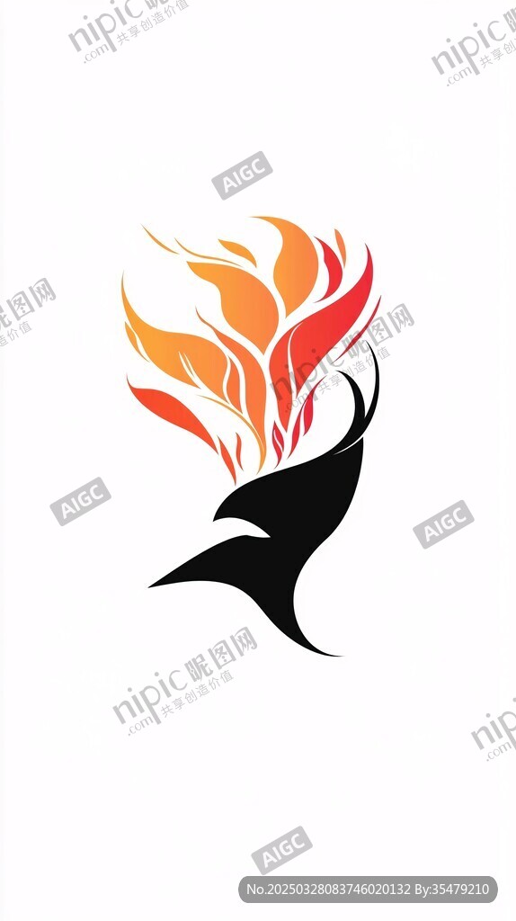 火焰马头标志设计