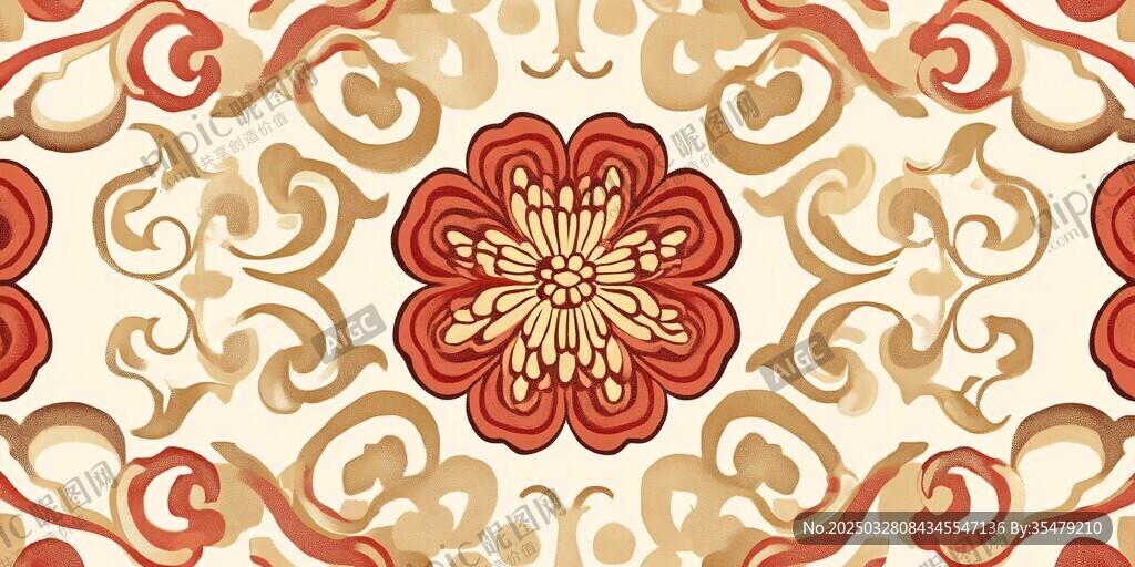 中式古典花卉图案纹理