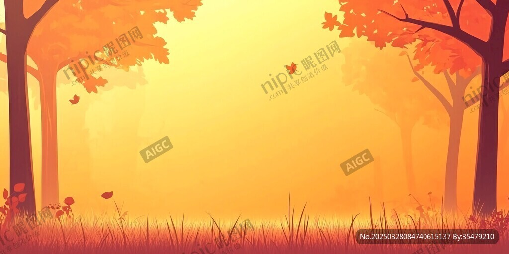 秋日树林中的温馨美景