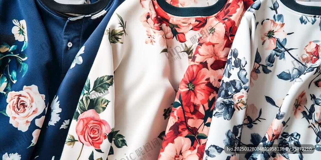 多彩花卉印花服饰展示