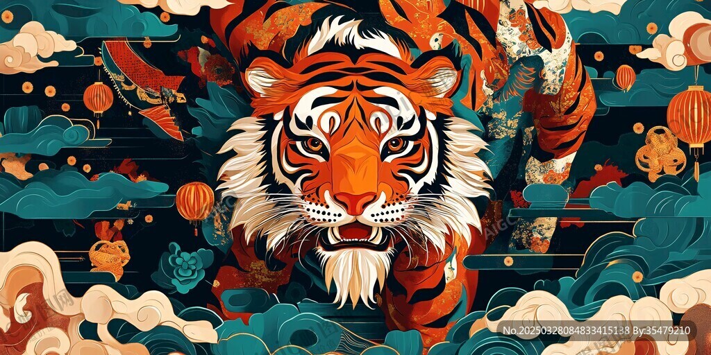 猛虎贺岁 国风祥瑞图景