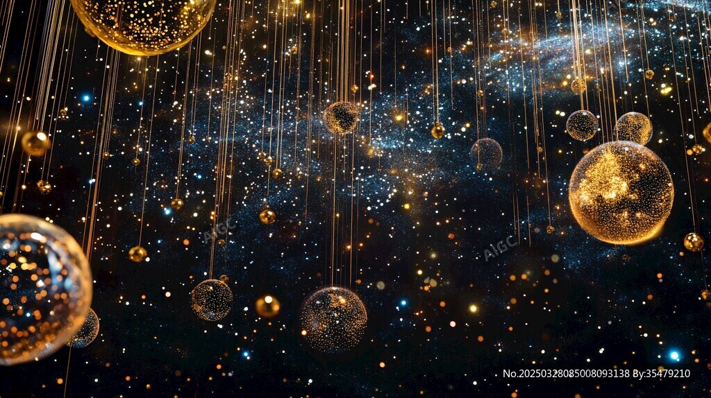 梦幻宇宙悬浮金色球体